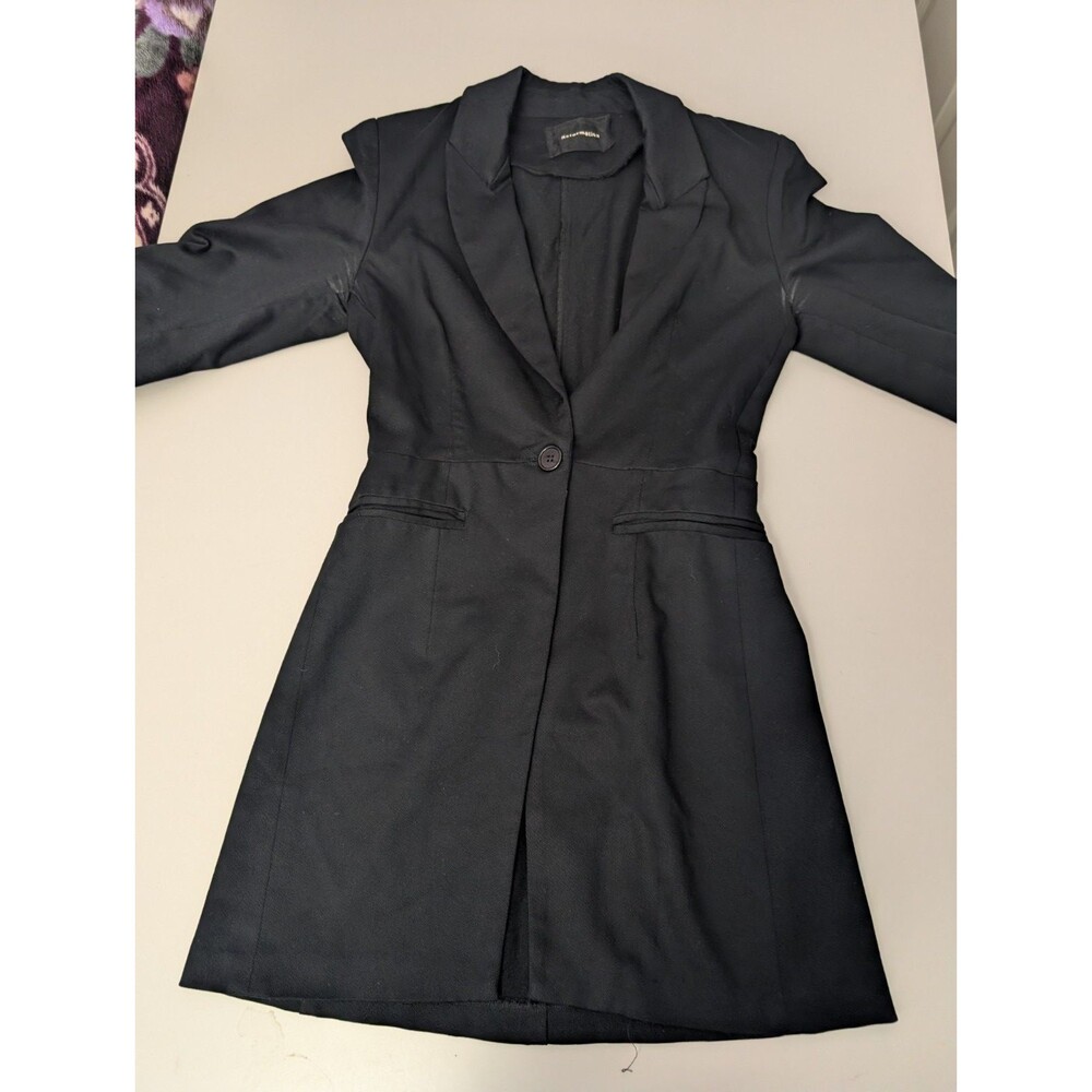 Reformation Barton Blazer Black Size 4 Tencel Viscose One Button Flawed Read